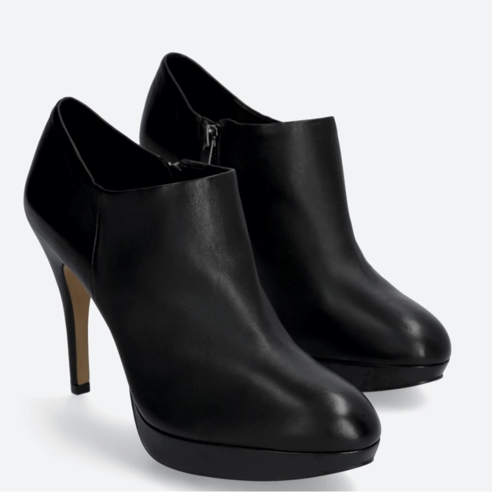 Vince Camuto Elvin Black Nappa Leather Platform Bootie Womens 10 M
